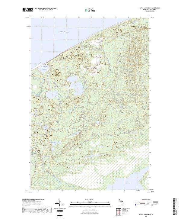Betsy Lake North, MI — USGS 7.5-minute topo (2023)