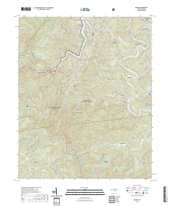 Wesser, NC — USGS 7.5-minute topo (2022)