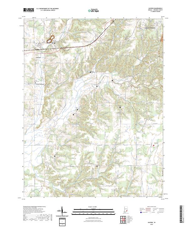 Hayden, IN — USGS 7.5-minute topo (2022)