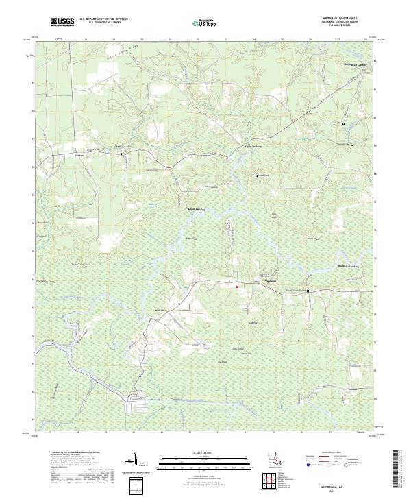 Whitehall, LA — USGS 7.5-minute topo (2024)