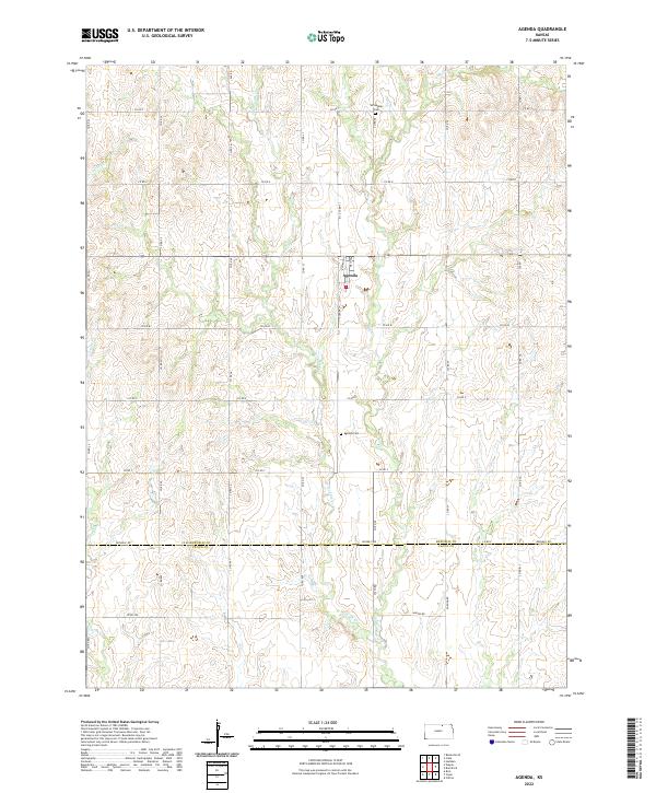 Agenda, KS — USGS 7.5-minute topo (2022)