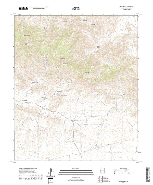 Dos Cabezas, AZ — USGS 7.5-minute topo (2021)