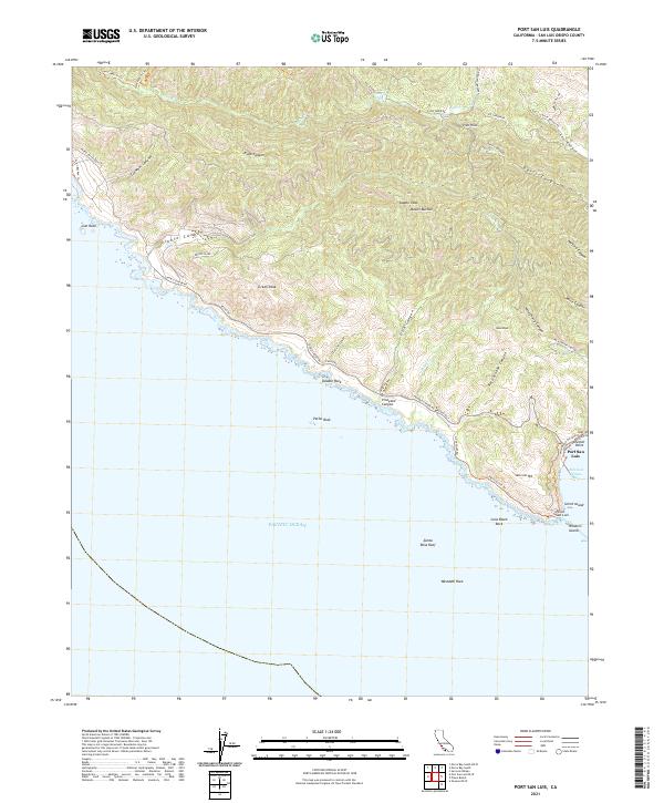 Port San Luis, CA — USGS 7.5-minute topo (2021)