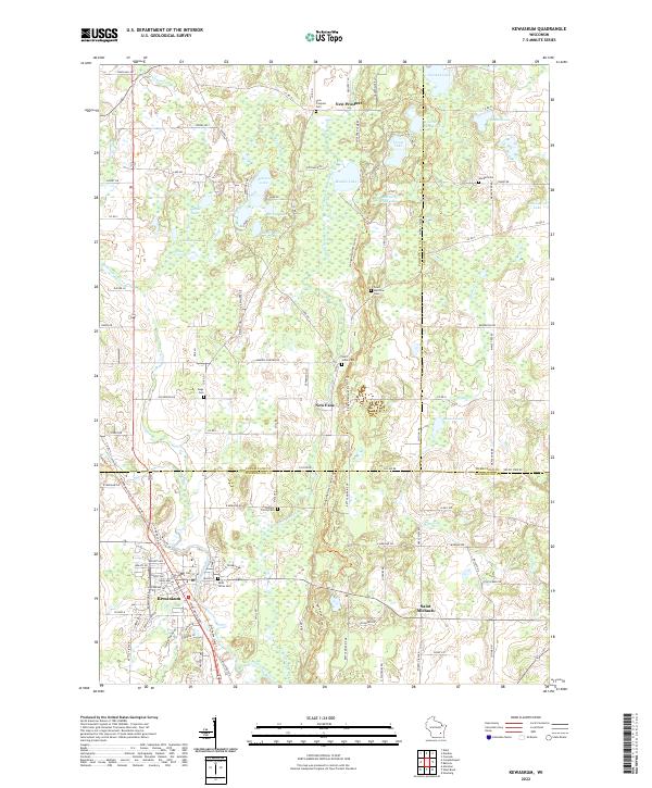 Kewaskum, WI — USGS 7.5-minute topo (2022)