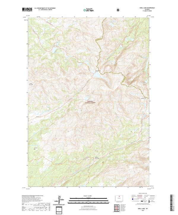 Shell Lake, WY — USGS 7.5-minute topo (2021)