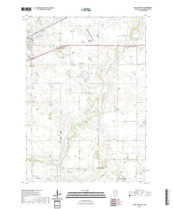 Saint James East, MN — USGS 7.5-minute topo (2022)