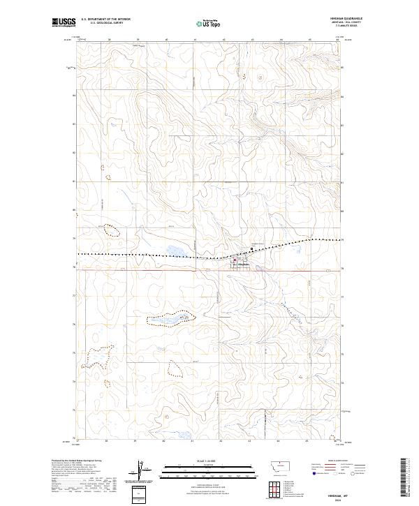 Hingham, MT — USGS 7.5-minute topo (2024)