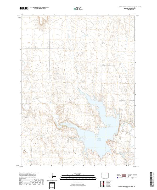 North Sterling Reservoir, CO — USGS 7.5-minute topo (2022)