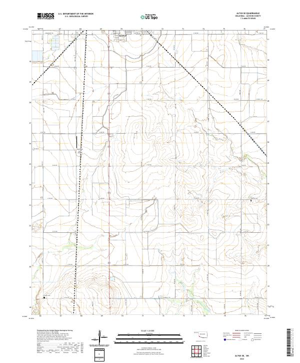 Altus SE, OK — USGS 7.5-minute topo (2022)