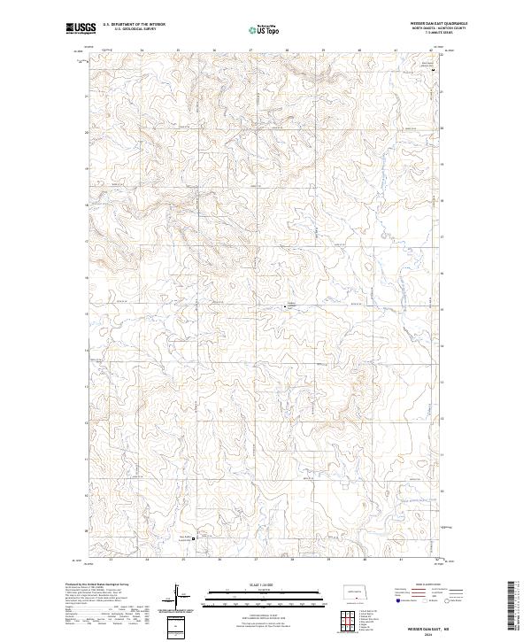 Weisser Dam East, ND — USGS 7.5-minute topo (2024)