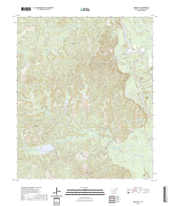 Bragg City, AR — USGS 7.5-minute topo (2024)