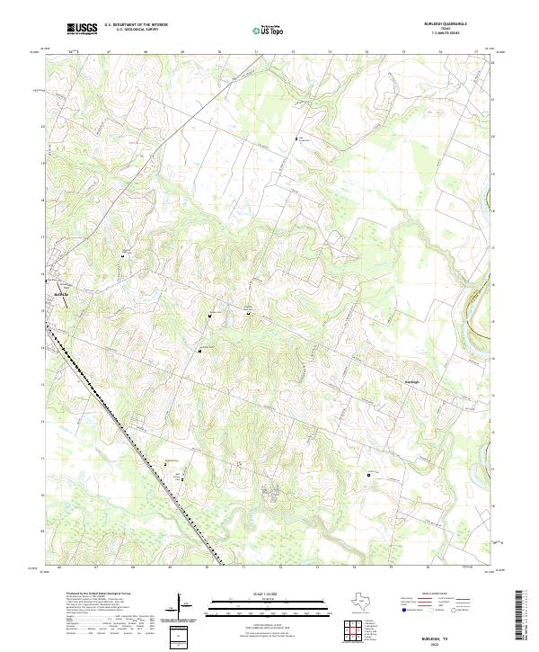 Burleigh, TX — USGS 7.5-minute topo (2022)