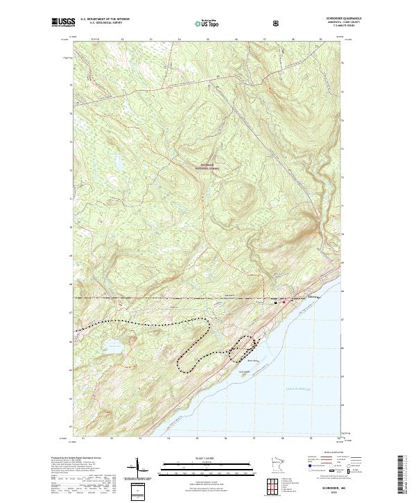 Schroeder, MN — USGS 7.5-minute topo (2022)
