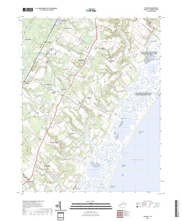 Bloxom, VA — USGS 7.5-minute topo (2022)