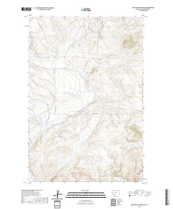 Black Butte Mountain, MT — USGS 7.5-minute topo (2024)
