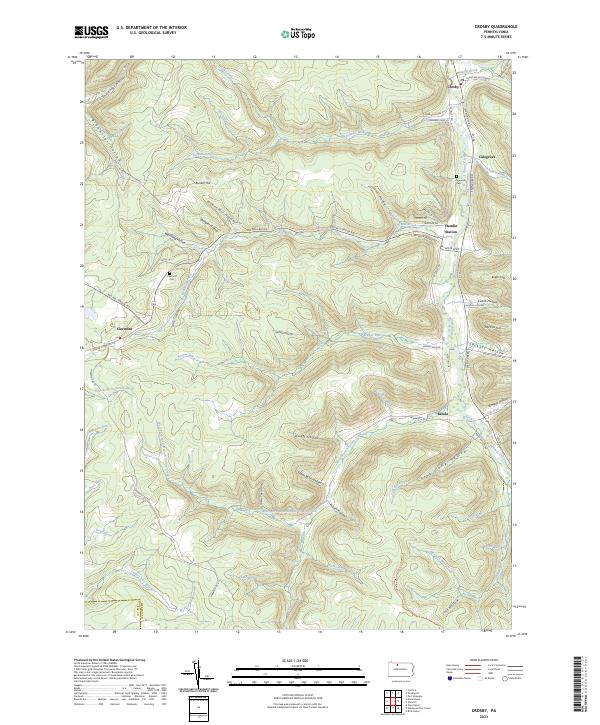 Crosby, PA — USGS 7.5-minute topo (2023)