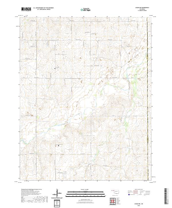 Logan NE, OK — USGS 7.5-minute topo (2022)