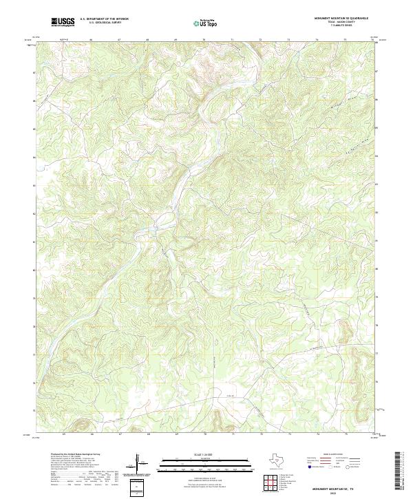 Monument Mountain SE, TX — USGS 7.5-minute topo (2022)