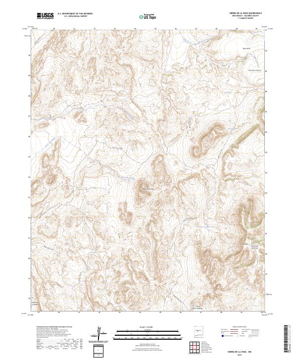 Sierra De La Cruz, NM — USGS 7.5-minute topo (2023)
