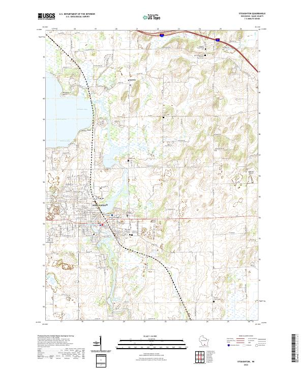 Stoughton, WI — USGS 7.5-minute topo (2022)
