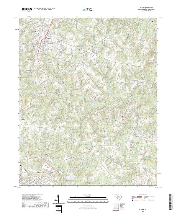 Clover, SC — USGS 7.5-minute topo (2024)