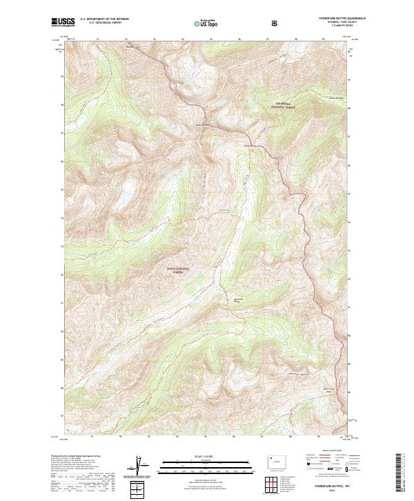 Thorofare Buttes, WY — USGS 7.5-minute topo (2021)
