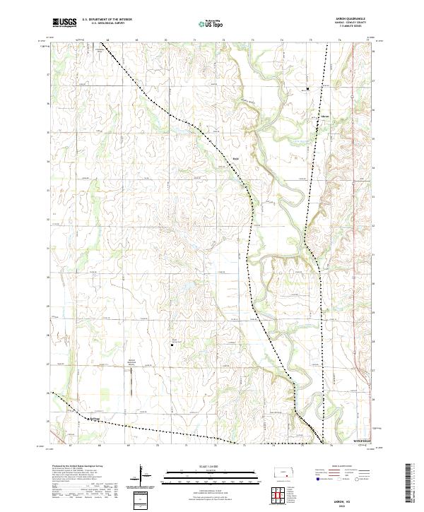 Akron, KS — USGS 7.5-minute topo (2022)