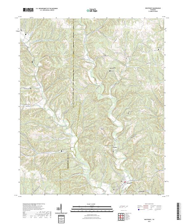 Westpoint, TN — USGS 7.5-minute topo (2022)