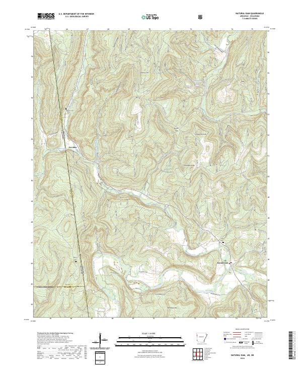 Natural Dam, AR-OK — USGS 7.5-minute topo (2024)