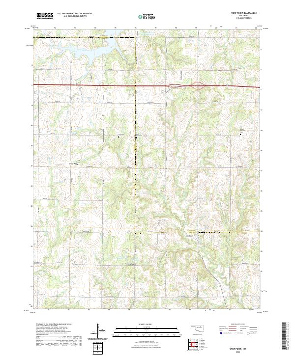 West Point, OK — USGS 7.5-minute topo (2022)