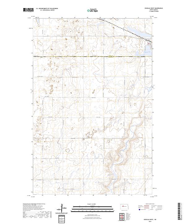 Douglas West, ND — USGS 7.5-minute topo (2024)