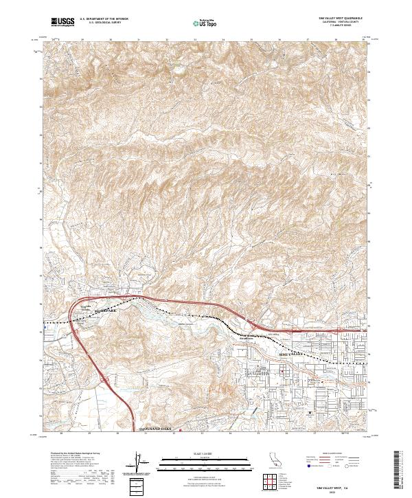 Simi Valley West, CA — USGS 7.5-minute topo (2022)