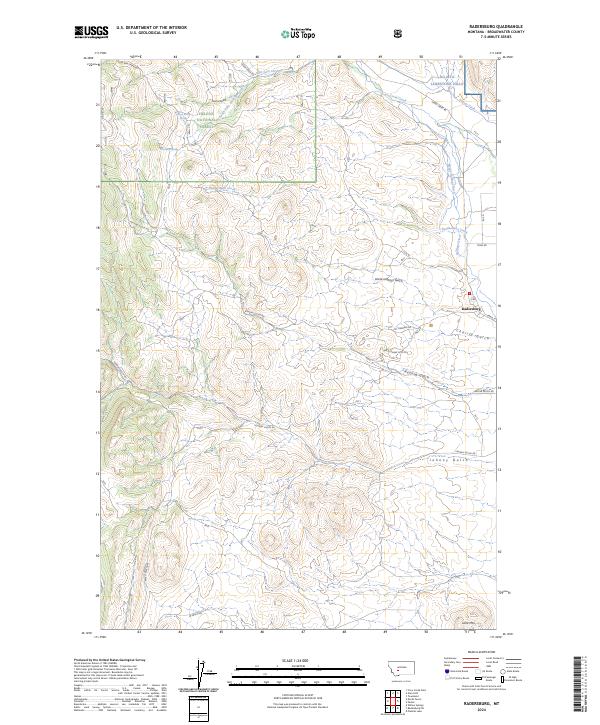 Radersburg, MT — USGS 7.5-minute topo (2024)