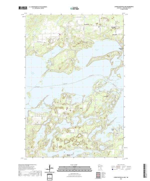 Lower Whitefish Lake, MN — USGS 7.5-minute topo (2022)