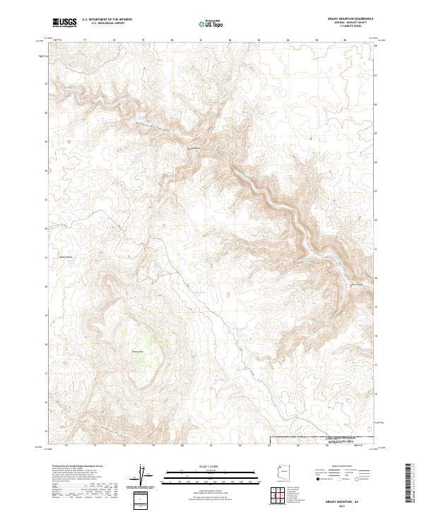 Grassy Mountain, AZ — USGS 7.5-minute topo (2021)