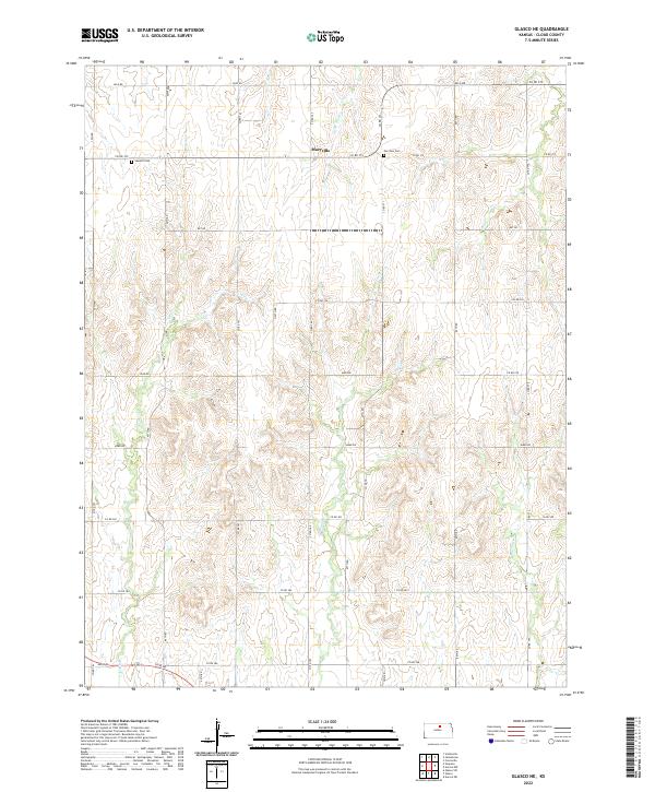 Glasco NE, KS — USGS 7.5-minute topo (2022)