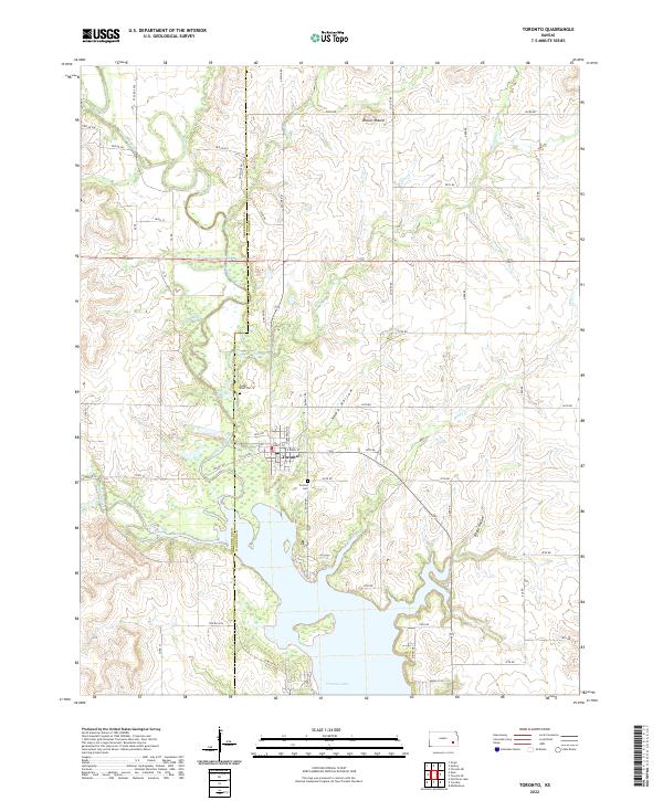 Toronto, KS — USGS 7.5-minute topo (2022)
