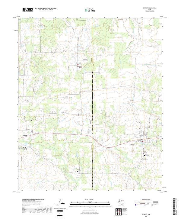 Detroit, TX — USGS 7.5-minute topo (2022)