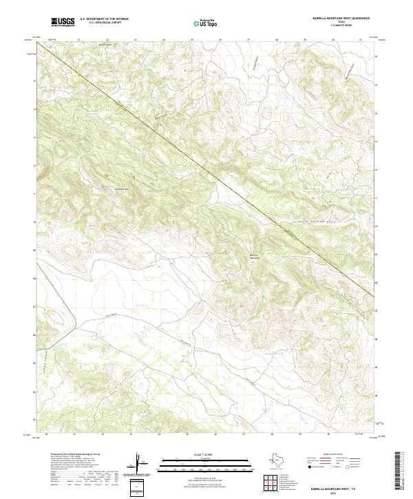 Barrilla Mountains West, TX — USGS 7.5-minute topo (2022)