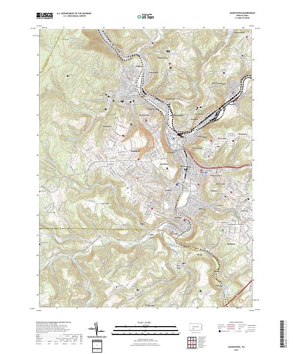 Johnstown, PA — USGS 7.5-minute topo (2023)