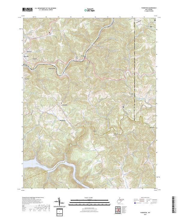 Thornton, WV — USGS 7.5-minute topo (2023)