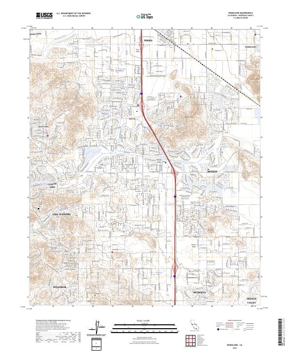 Romoland, CA — USGS 7.5-minute topo (2023)