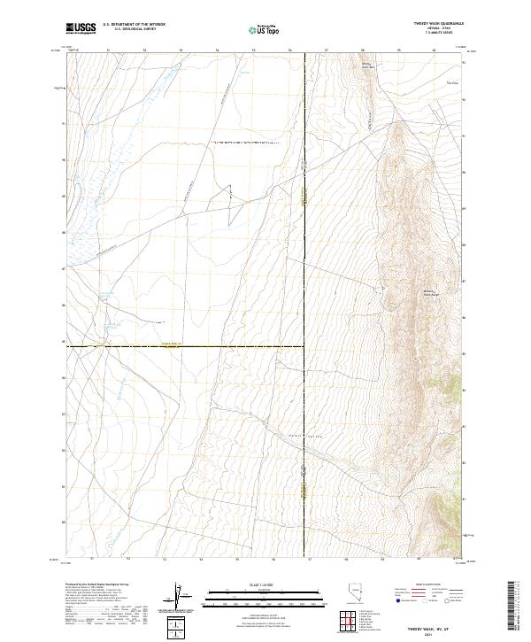 Tweedy Wash, NV-UT — USGS 7.5-minute topo (2021)