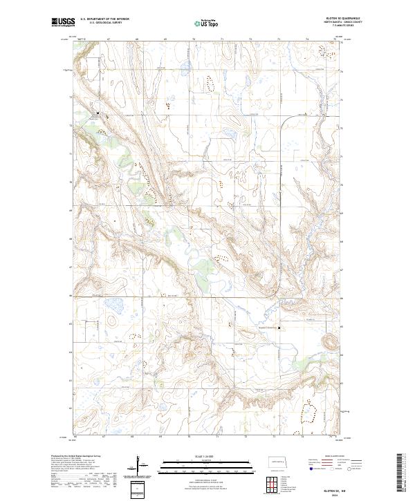 Kloten SE, ND — USGS 7.5-minute topo (2024)