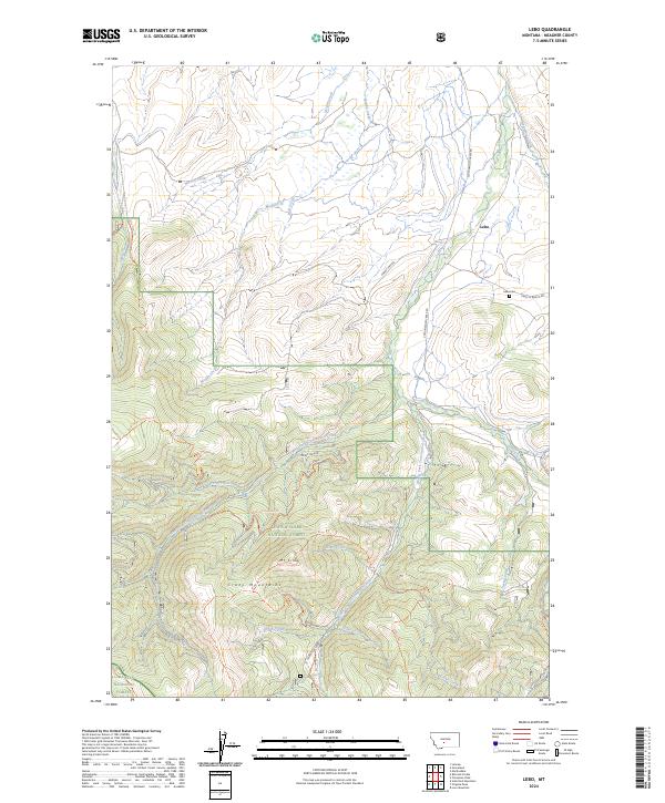 Lebo, MT — USGS 7.5-minute topo (2024)
