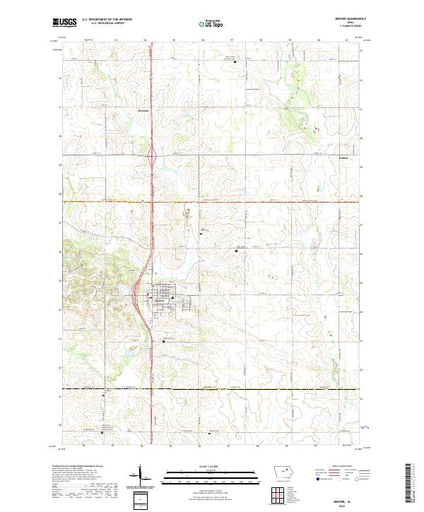 Denver, IA — USGS 7.5-minute topo (2022)