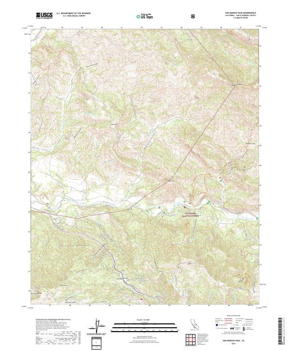 San Marcos Pass, CA — USGS 7.5-minute topo (2021)