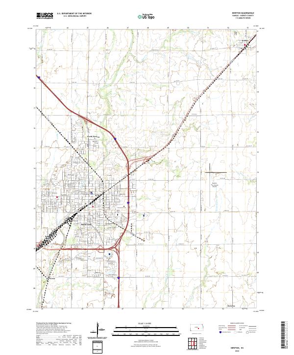 Newton, KS — USGS 7.5-minute topo (2022)
