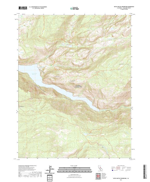 Hetch Hetchy Reservoir, CA — USGS 7.5-minute topo (2021)