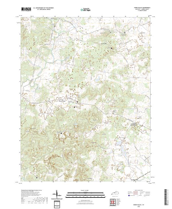 Howe Valley, KY — USGS 7.5-minute topo (2022)